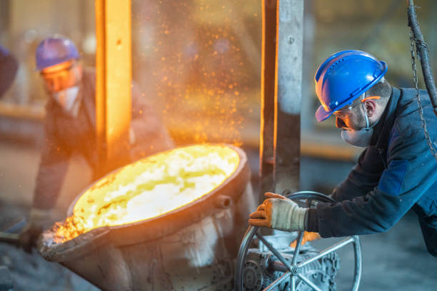 red hot molten steel