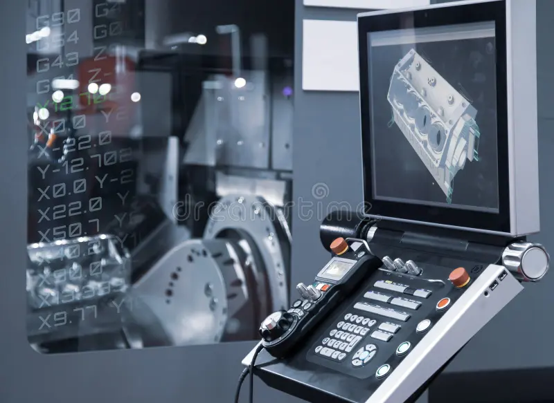 control panel axis cnc milling machine cutting automotive engine part programming code industrial manufacturing metalwork 212491132